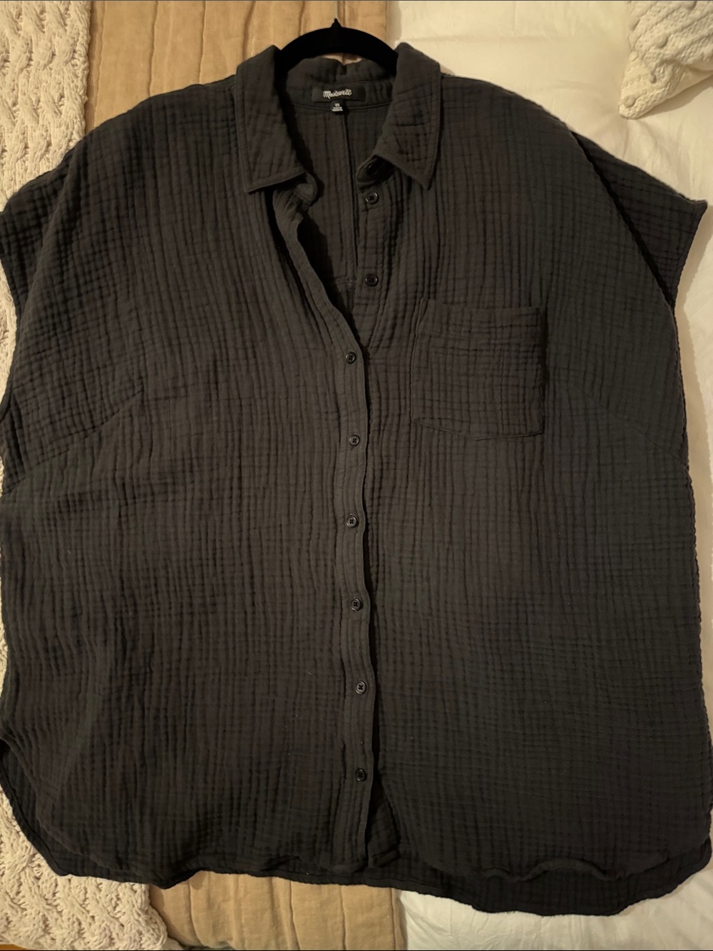 Madewell Black Lightweight Gauze Top